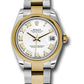 Rolex Steel and Yellow Gold Datejust - 31 MM - Oyster Bracelet - Domed Bezel - White Roman Dial - 178243 wro