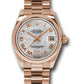 Rolex Everose Gold Datejust - 31 MM - President Bracelet - Domed Bezel - Mother-Of-Pearl Diamond Roman Vi Roman Dial - 178245 mdrp