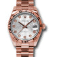 Rolex Everose Gold Datejust - 31 MM -  President Bracelet - Fluted Bezel - Silver Jubilee/ Anniversary Diamond Dial -  178275 sjdp