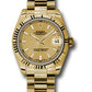 Rolex Yellow Gold Datejust - 31 MM - President Bracelet - Fluted Bezel - Champagne Index Dial - 178278 chip