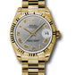 Rolex Yellow Gold Datejust - 31 MM - President Bracelet - Fluted Bezel - Gray Roman Dial - 178278 grp