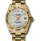 Rolex Yellow Gold Datejust - 31 MM - President Bracelet - Fluted Bezel - Mother-Of-Pearl Diamond Dial - 178278 mdp