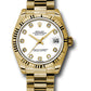 Rolex Yellow Gold Datejust - 31 MM - President Bracelet - Fluted Bezel - White Diamond Dial - 178278 wdp