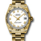 Rolex Yellow Gold Datejust - 31 MM - President Bracelet - Fluted Bezel - White Roman Dial - 178278 wrp