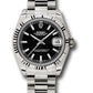 Rolex White Gold Datejust - 31 MM - President Bracelet - Fluted Bezel - Black Index Dial - 178279 bkip