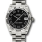 Rolex White Gold Datejust - 31 MM - President Bracelet - Fluted Bezel - Black Roman Dial - 178279 bkrp