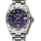 Rolex White Gold Datejust - 31 MM - President Bracelet - Fluted Bezel - Purple Diamond Roman Vi Roman Dial - 178279 pdrp