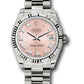 Rolex White Gold Datejust - 31 MM - President Bracelet - Fluted Bezel - Pink Roman Dial - 178279 prp