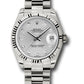 Rolex White Gold Datejust - 31 MM - President Bracelet - Fluted Bezel - Silver Diamond Dial - 178279 sdp