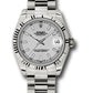 Rolex White Gold Datejust - 31 MM - President Bracelet - Fluted Bezel - Silver Index Dial - 178279 sip