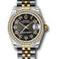 Rolex Steel and Yellow Gold Datejust - 31 MM - Jubilee Bracelet - 46 Diamond Bezel - Black Concentric Circle Arabic Dial - 178383 bkcaj