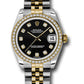 Rolex Steel and Yellow Gold Datejust - 31 MM - Jubilee Bracelet - 46 Diamond Bezel - Black Diamond Dial - 178383 bkdj