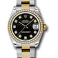 Rolex Steel and Yellow Gold Datejust - 31 MM - Oyster Bracelet - Diamond Bezel - Black Diamond Dial - 178383 bkdo