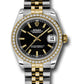 Rolex Steel and Yellow Gold Datejust - 31 MM - Jubilee Bracelet - 46 Diamond Bezel - Black Index Dial - 178383 bkij