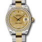 Rolex Steel and Yellow Gold Datejust - 31 MM - Oyster Bracelet - Diamond Bezel - Champagne Diamond Dial - 178383 chdo