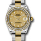 Rolex Steel and Yellow Gold Datejust - 31 MM - Oyster Bracelet - Diamond Bezel - Champagne Index Dial - 178383 chio