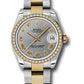 Rolex Steel and Yellow Gold Datejust - 31 MM - Oyster Bracelet - Diamond Bezel - Grey Roman Dial - 178383 gro