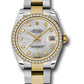 Rolex Steel and Yellow Gold Datejust - 31 MM - Oyster Bracelet - Diamond Bezel - Mother-Of-Pearl Diamond Dial - 178383 mdo