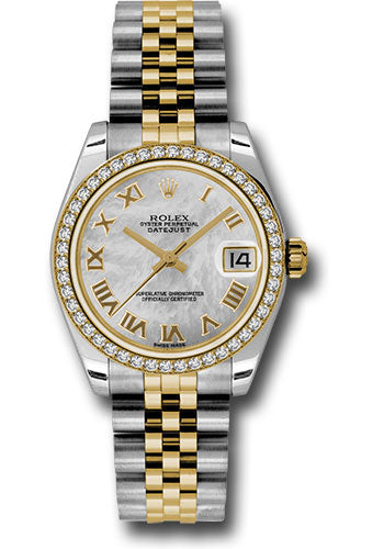 Rolex Steel and Yellow Gold Datejust - 31 MM - Jubilee Bracelet - 46 Diamond Bezel - Mother-Of-Pearl Roman Dial - 178383 mrj