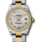 Rolex Steel and Yellow Gold Datejust - 31 MM - Oyster Bracelet - Diamond Bezel - Mother-Of-Pearl Roman Dial - 178383 mro