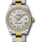 Rolex Steel and Yellow Gold Datejust - 31 MM - Oyster Bracelet - Diamond Bezel - Silver Diamond Roman Vi Roman Dial - 178383 sdro