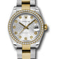 Rolex Steel and Yellow Gold Datejust - 31 MM - Oyster Bracelet - Diamond Bezel - Silver Jubilee Diamond Dial - 178383 sjdo