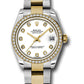 Rolex Steel and Yellow Gold Datejust - 31 MM - Oyster Bracelet - Diamond Bezel - White Diamond Dial - 178383 wdo