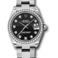 Rolex Stainless Steel Datejust - 31 MM -  Oyster Bracelet - 46 Diamond Bezel - Black Diamond Dial -  178384 bkdo