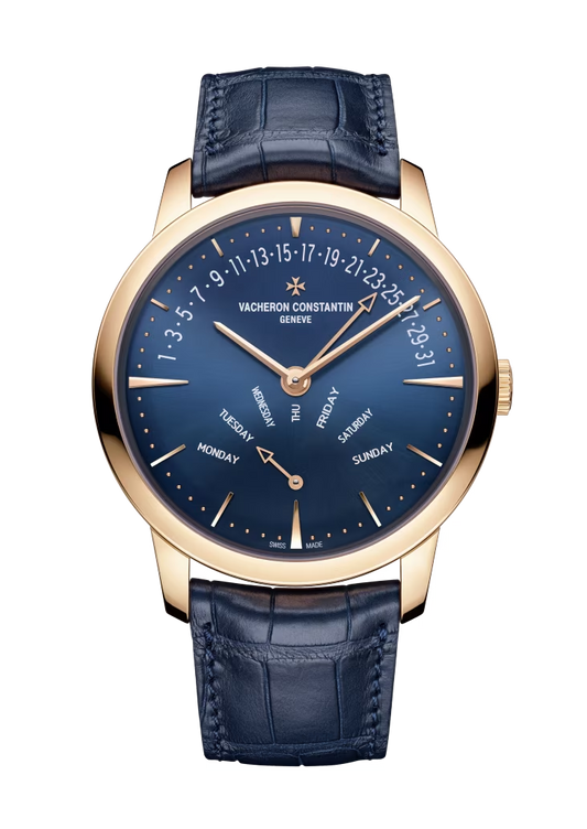 Vacheron Constantin Patrimony Pink Gold 42.5 MM - Blue Leather Strap - Blue Sunburst  Dial - 4000U/000R-B516