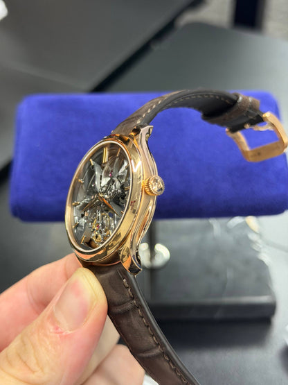 H. Moser &amp; Cie Endeavour Tourbillon Skeleton - 40 MM - Red Gold - Skeleton Dial - Leather Bracelet - 1814-0400