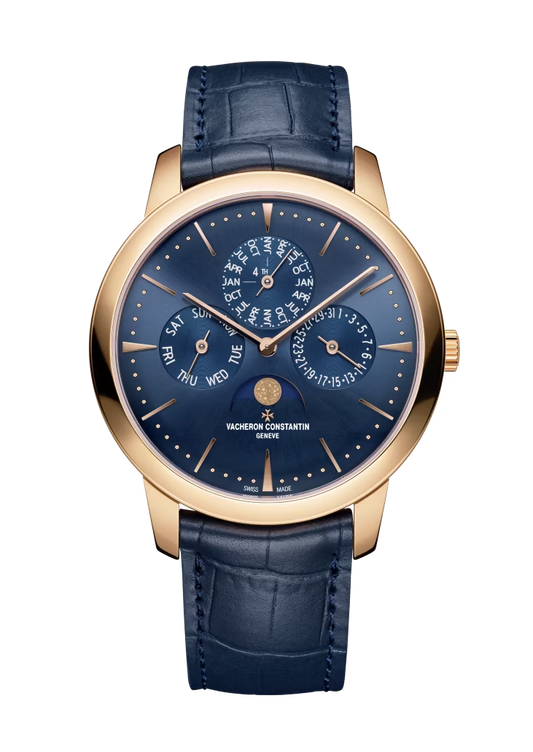 Vacheron Constantin Patrimony Rose Gold 41 MM - Blue Leather Strap - Blue Dial - 43175/000R-B519