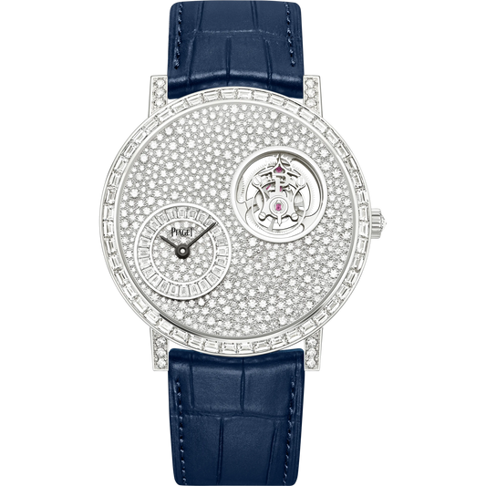 Piaget Altiplano - White Gold 41 MM - Blue Leather Strap - Diamond Bezel - Diamond Dial - G0A44031