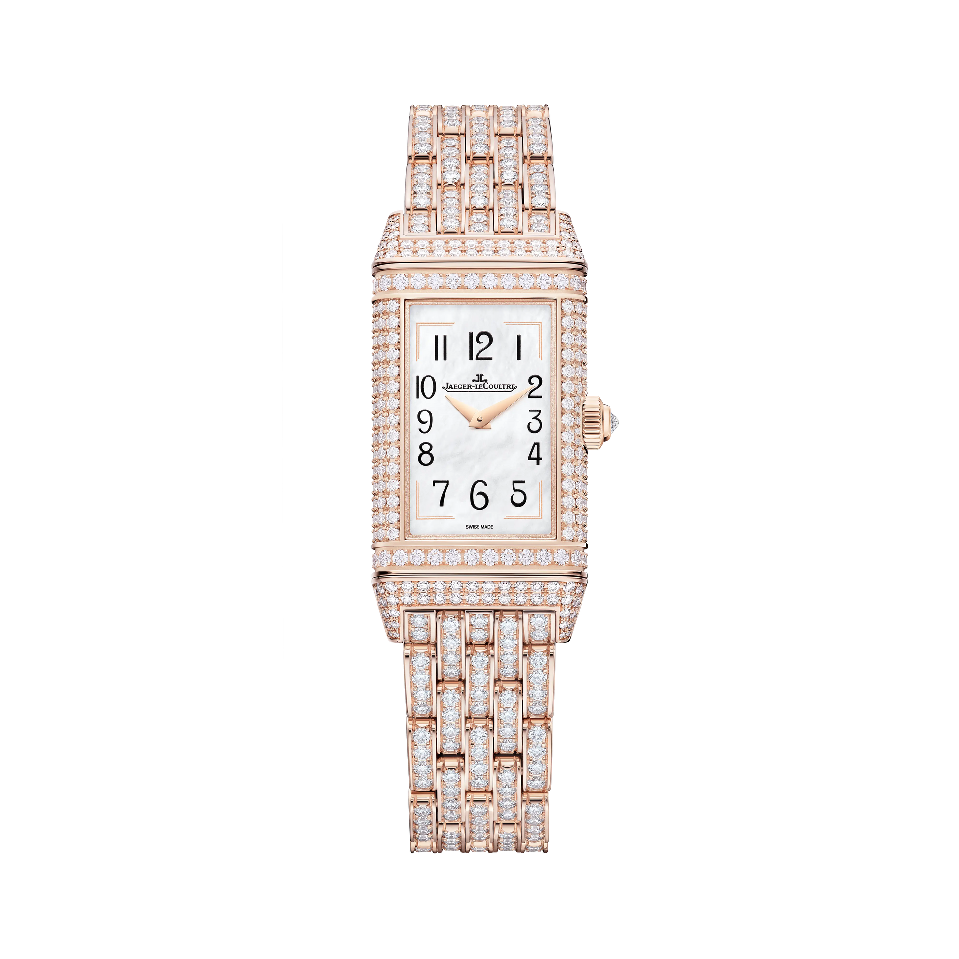 JLC - Reverso One "Hibiscus Syriacus" Limited Edition - 40 MM x 20 MM - Rose Gold - Mother-Of-Pearl Dial - Full Diamond-Set Case And Bracelet - Q3292324