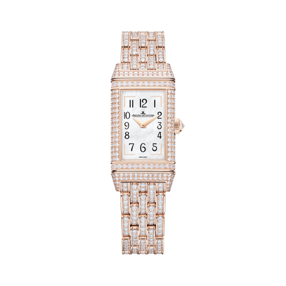 JLC - Reverso One "Hibiscus Syriacus" Limited Edition - 40 MM x 20 MM - Rose Gold - Mother-Of-Pearl Dial - Full Diamond-Set Case And Bracelet - Q3292324