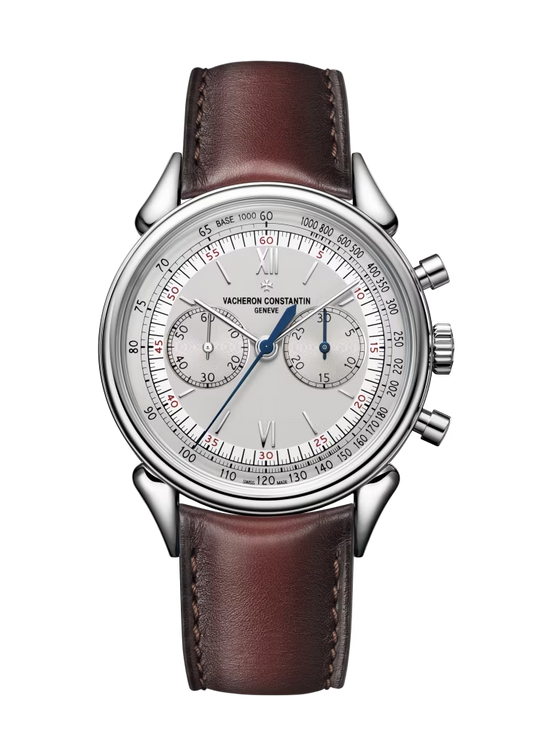 Vacheron Constantin Historiques American Stainless Steel 38.5 MM - Brown Leather Strap - Silver Dial - 5000H/000A-B582