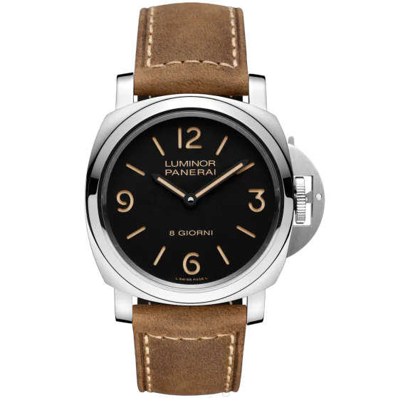 Panerai Luminor Stainless Steel 44 MM - Calf Brown Strap - Black Dial - PAM00914