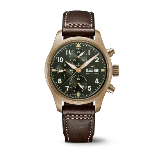 IWC Pilot's - Chronograph - Bronze - 41 MM - Green Dial - IW387902  nyc watcher nyc watches