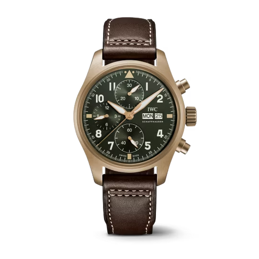 IWC Pilot's - Chronograph - Bronze - 41 MM - Green Dial - IW387902  nyc watcher nyc watches