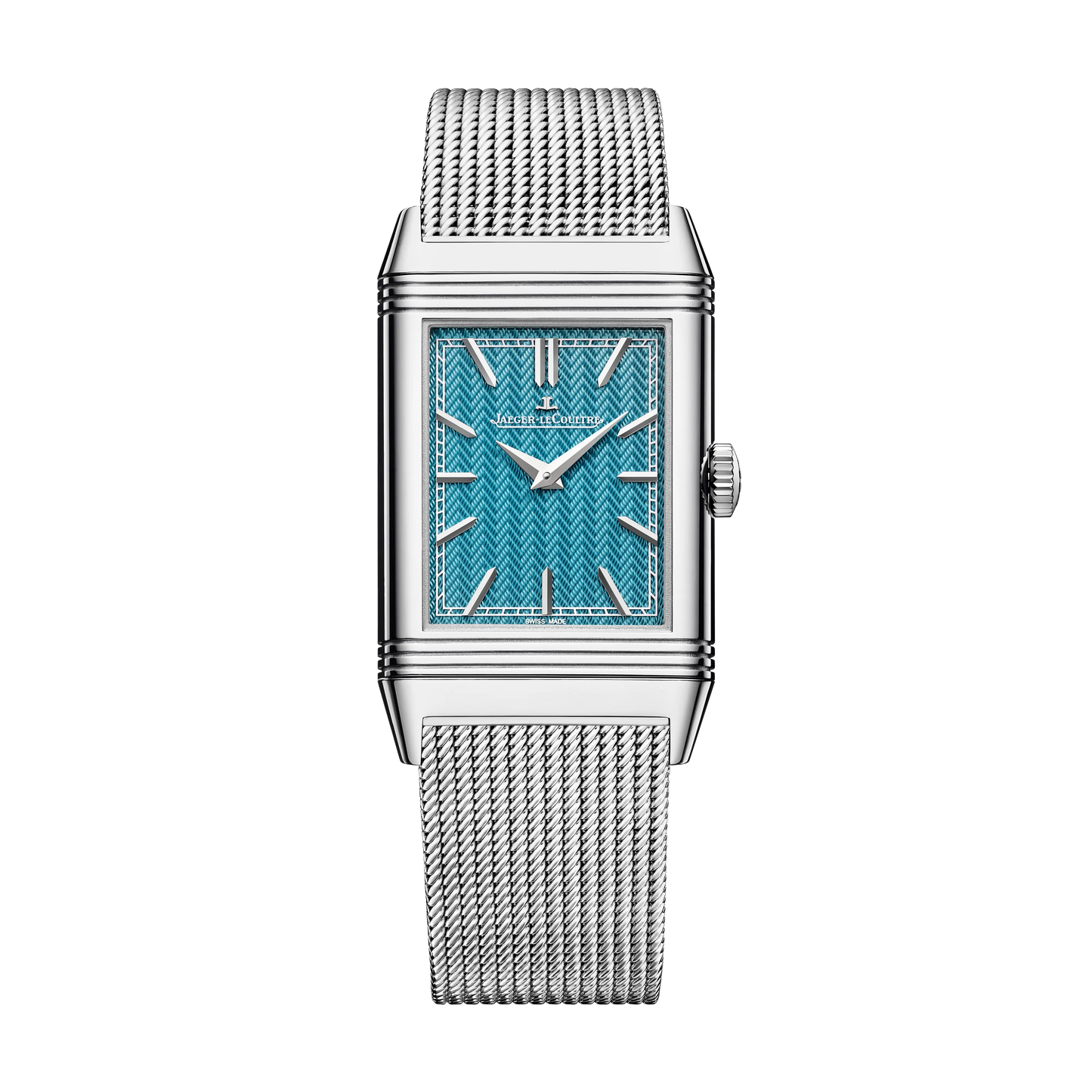 JLC - Reverso Tribute Enamel Hokusai Waterfalls Limited Edition - The Falls At Aoigaoka - 45.6 MM x 27.4 MM - White Gold - Blue Guilloché Enamel Dial - White Gold Bracelet / Black Leather Strap - Q39331T9