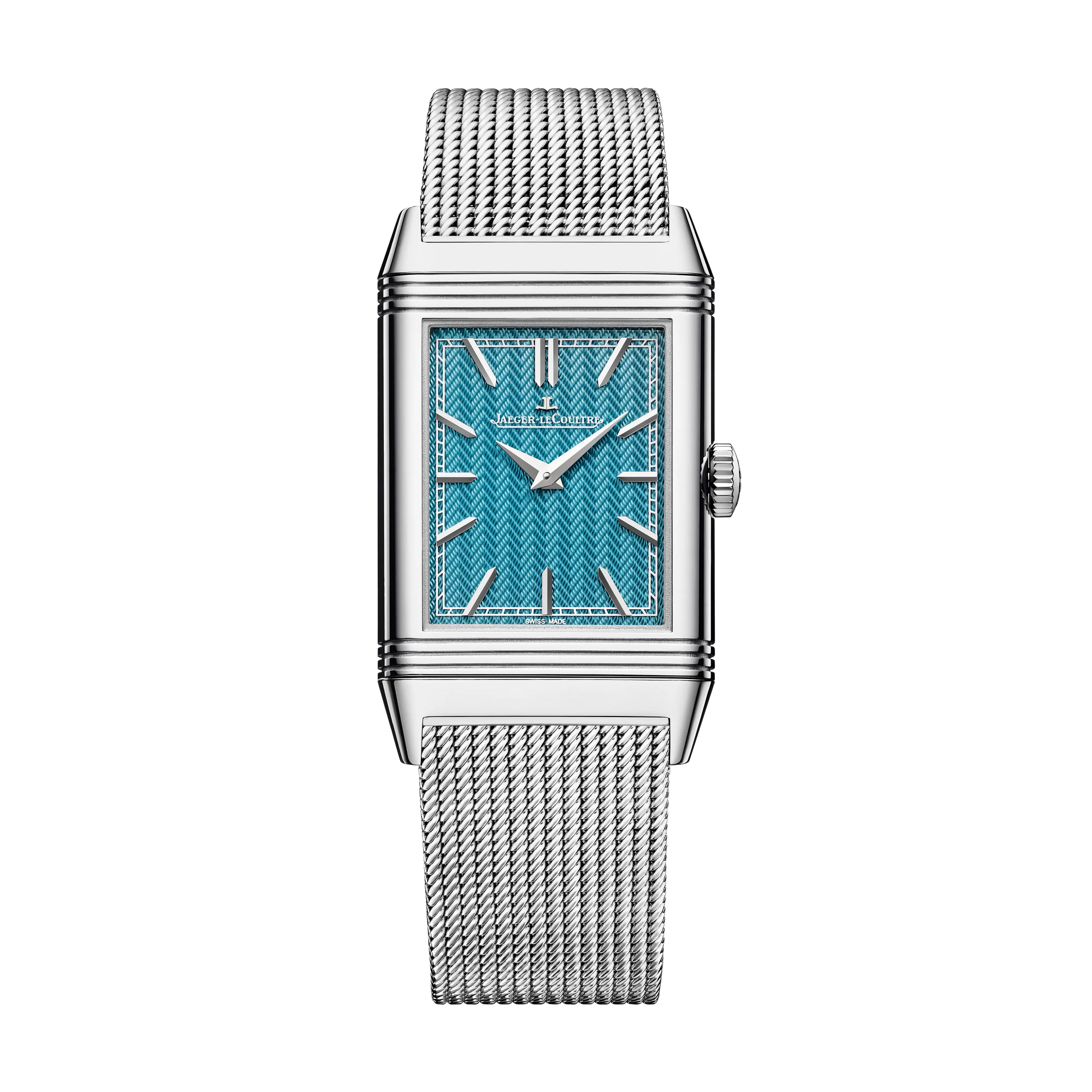JLC - Reverso Tribute Enamel Hokusai Waterfalls Limited Edition - The Falls At Aoigaoka - 45.6 MM x 27.4 MM - White Gold - Blue Guilloché Enamel Dial - White Gold Bracelet / Black Leather Strap - Q39331T9