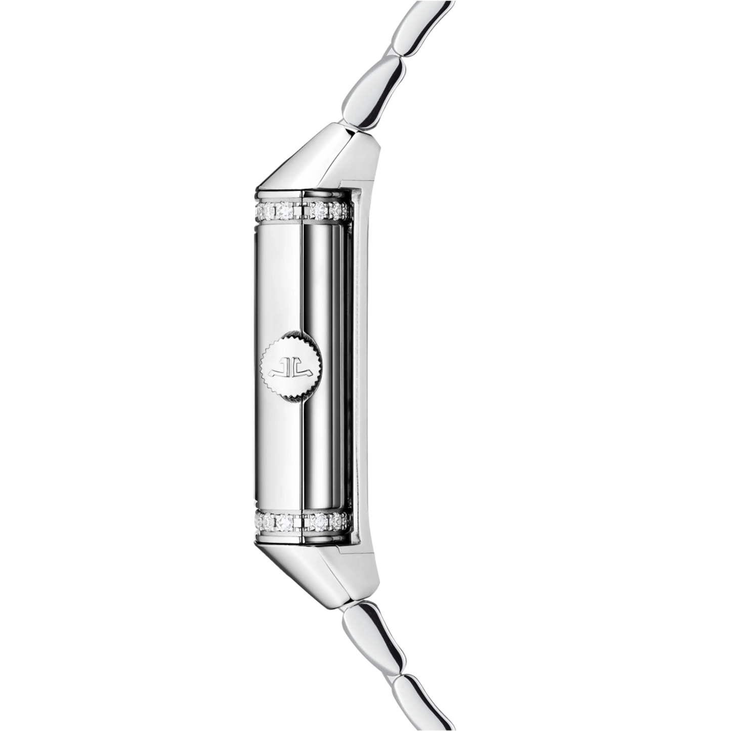 JLC - Reverso Classic Duetto - 40 MM x 24.4 MM - Stainless Steel - Silvered-Gray/Blue Dial - Diamond-Set Case - Stainless Steel Bracelet - Q2578181
