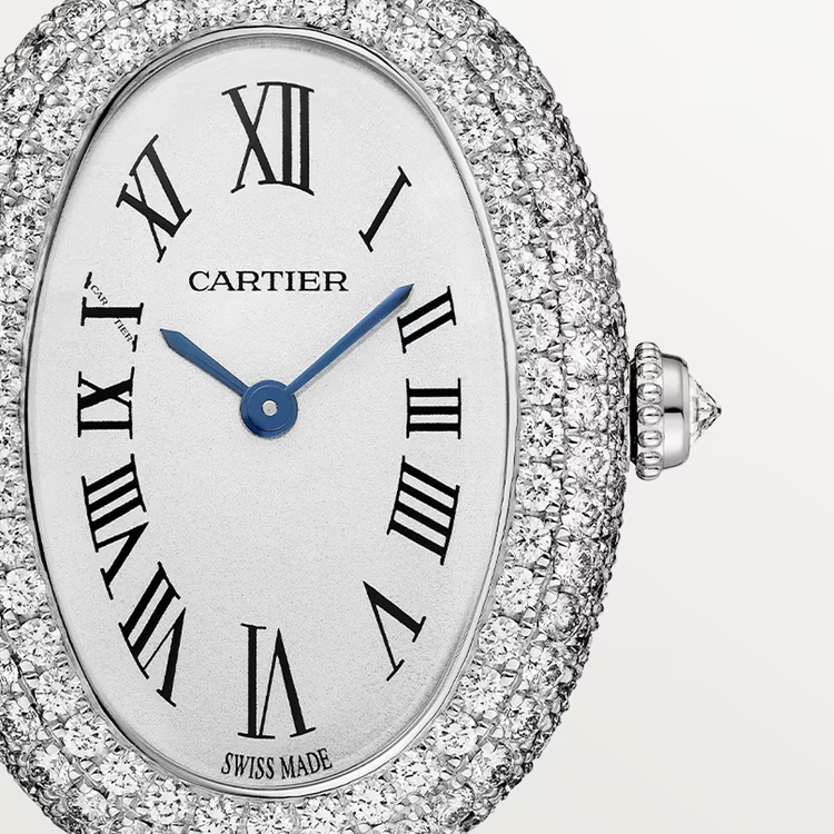 Cartier Baignoire White Gold 23.1 MM - White Gold Bracelet - Diamond Bezel - Silvered Dial - WJBA0021