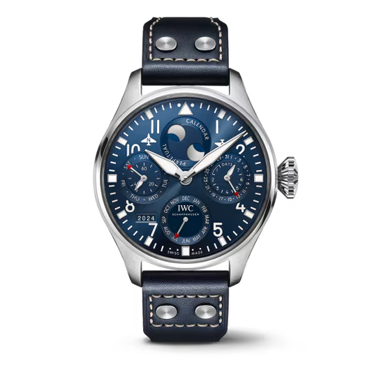 IWC Pilot's - Perpetual Calendar and Moonphase - Steel - 46.2 MM - Blue Dial - IW503605  nyc watcher nyc watches