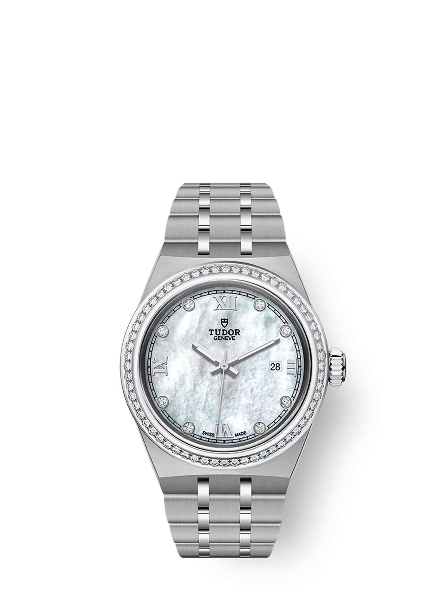 Tudor Royal - 28 MM - Steel - Diamond Bezel - MoP Roman Diamond Dial - M28320-0001