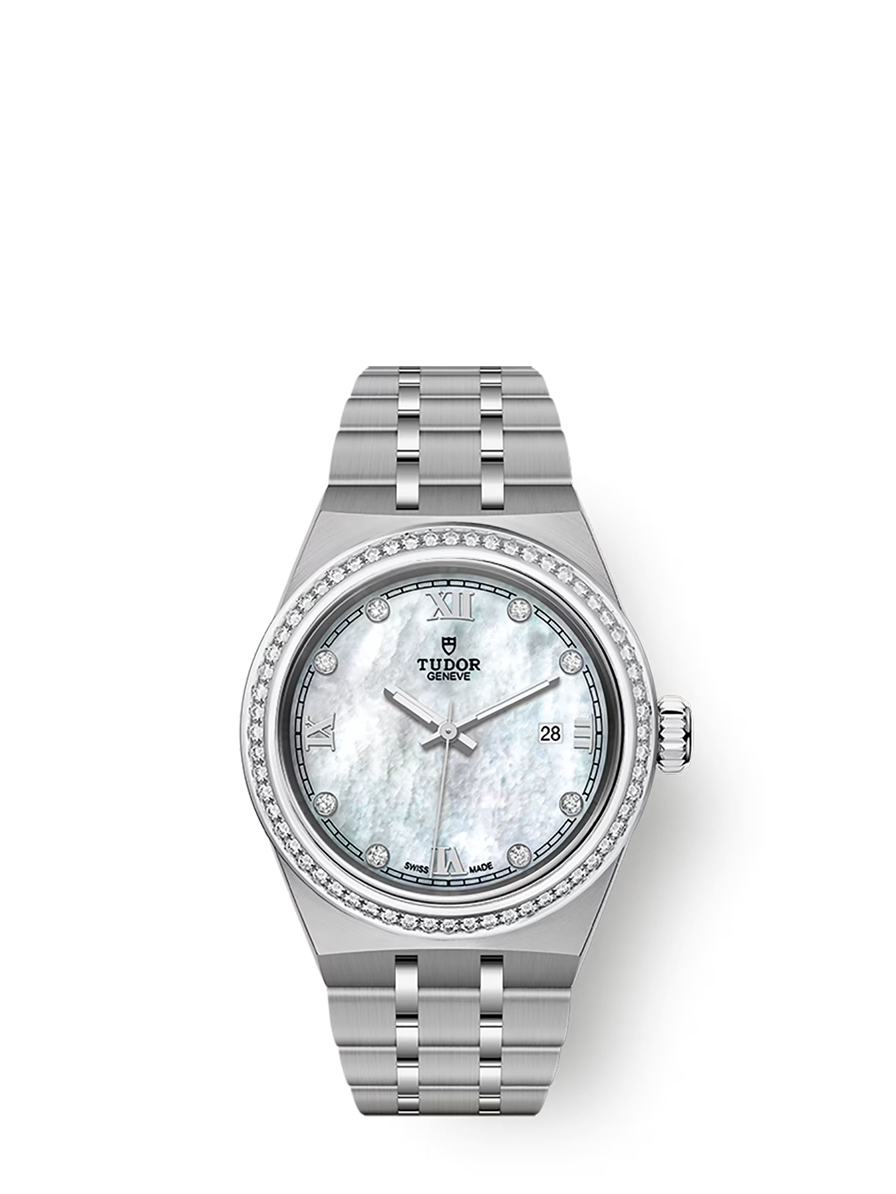 Tudor Royal - 28 MM - Steel - Diamond Bezel - MoP Roman Diamond Dial - M28320-0001