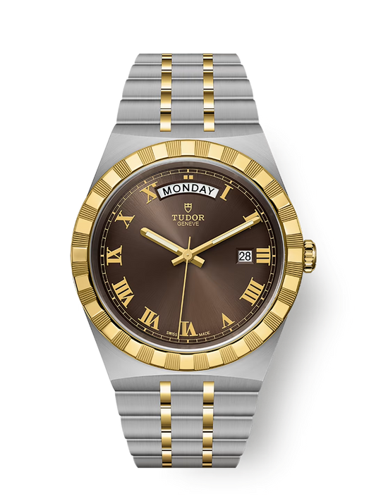 Tudor Royal - 41 MM - Steel & Yellow Gold - Chocolate Roman Dial - M28603-0007