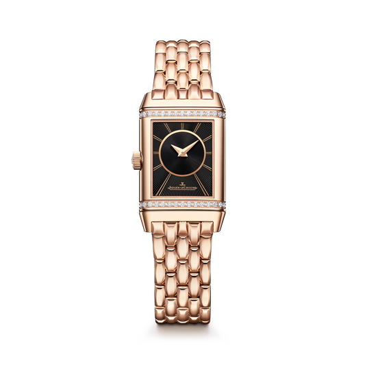 JLC - Reverso Classic Duetto - 34.2 MM x 21 MM - Pink Gold - Silvered-Gray/Black Dial - Pink Gold Bracelet - Q2662143