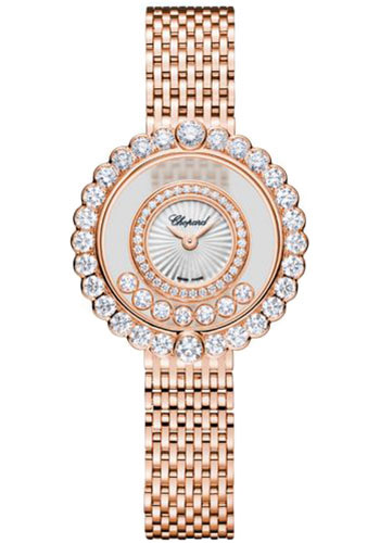 Chopard Happy Diamonds Rose Gold 30.30 MM - Rose Gold Bracelet - Diamond Bezel - Mother-Of-Pearl Dial - 204180-5201