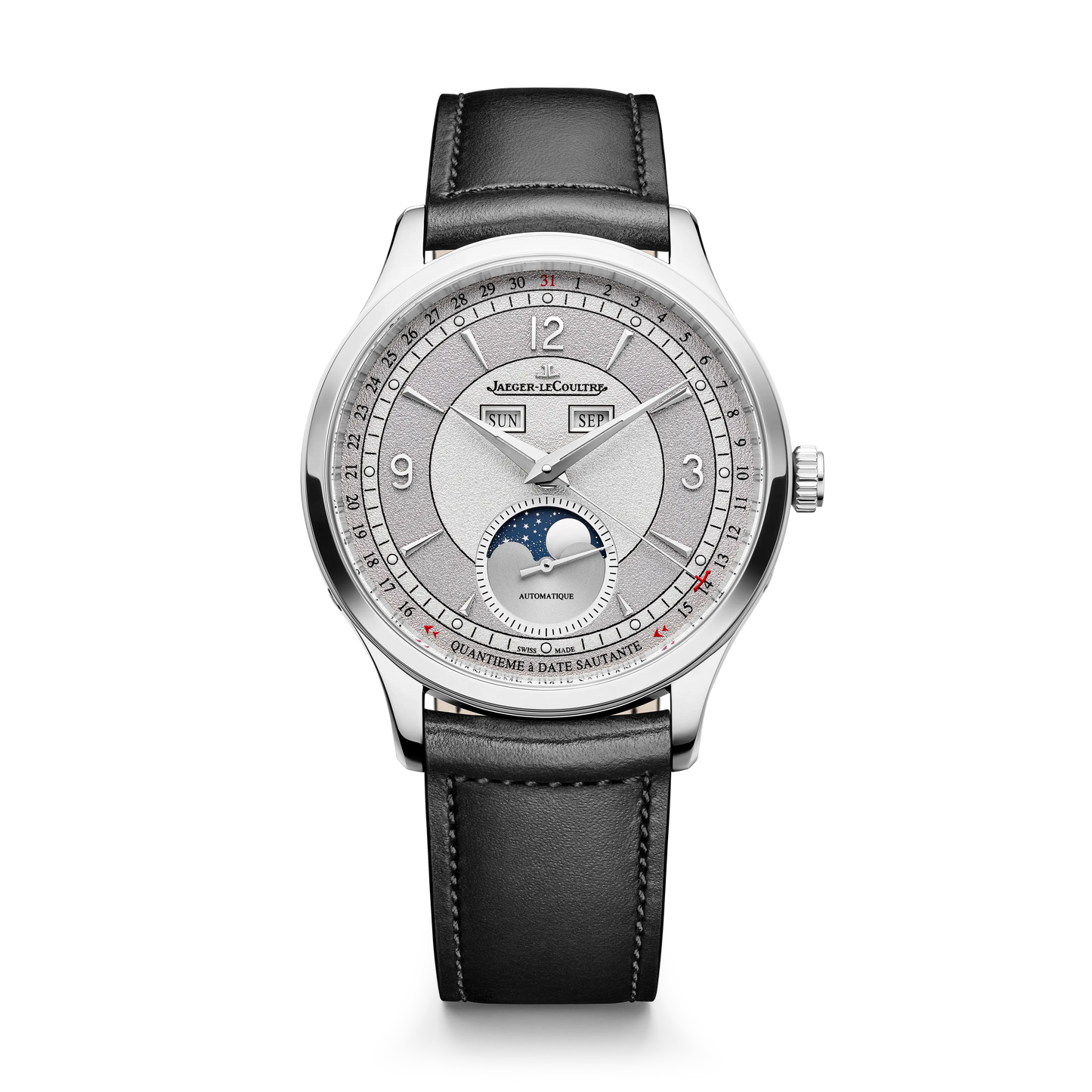 JLC - Master Control Calendar - Limited Edition - 40 MM - Stainless Steel - Gray Dial - Black Leather Strap - Q4148450