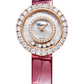 Chopard Happy Diamonds Rose Gold 28.60 MM - Red Strap - Diamond Bezel - Mother-Of-Pearl Dial - 205369-5001